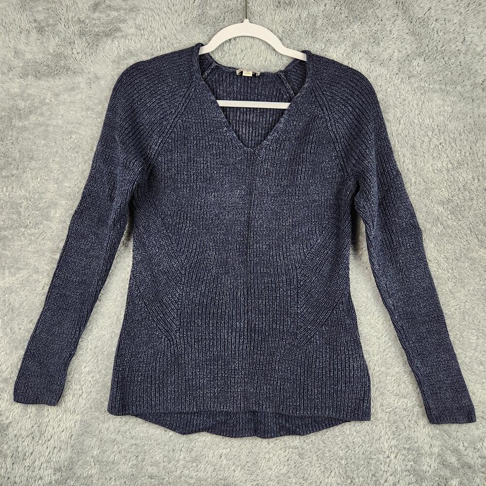 Gap Babydoll Sweater Womens Medium Blue V Neck Raglan Knit Heavy Thick Preppy
